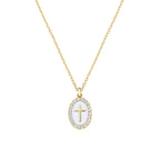 Collana donna Amen croce smaltata placcato oro 18k gold