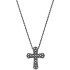 Collana uomo argento brunito Amen croce