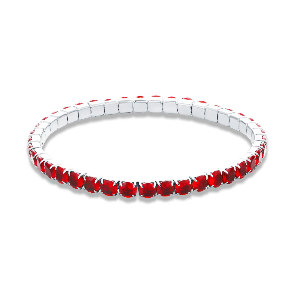 Bracciale tennis donna acciaio Brand silver elastico