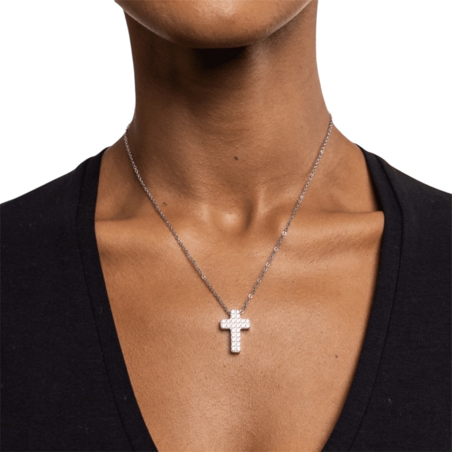 Collana donna- uomo acciaio con croce Brand 18NK016W