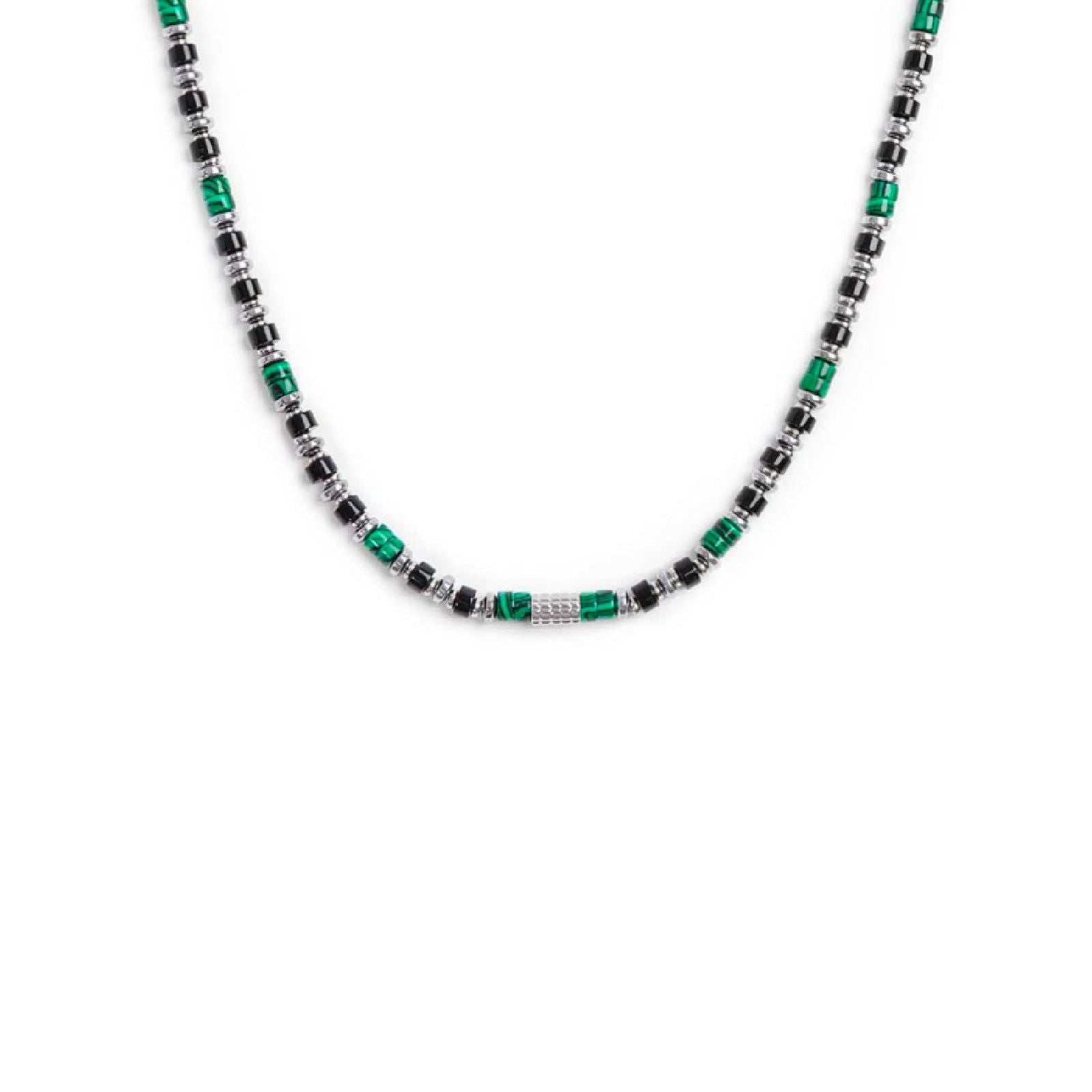 Collana uomo Marlu’ acciaio onice ed ematite