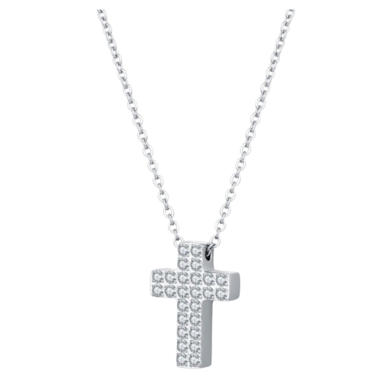 Collana donna- uomo acciaio con croce Brand 18NK016W