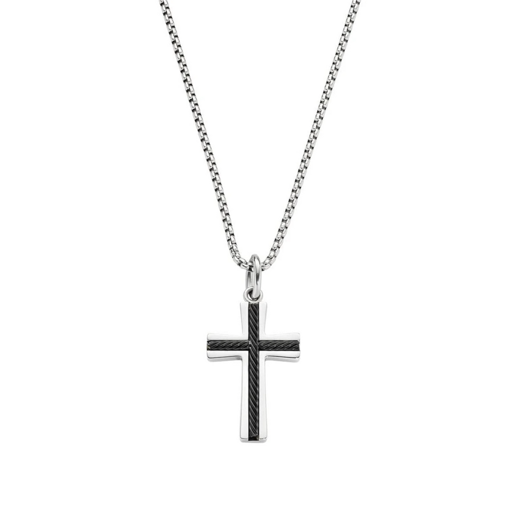 Collana uomo acciaio Amen croce ACCLCRBN