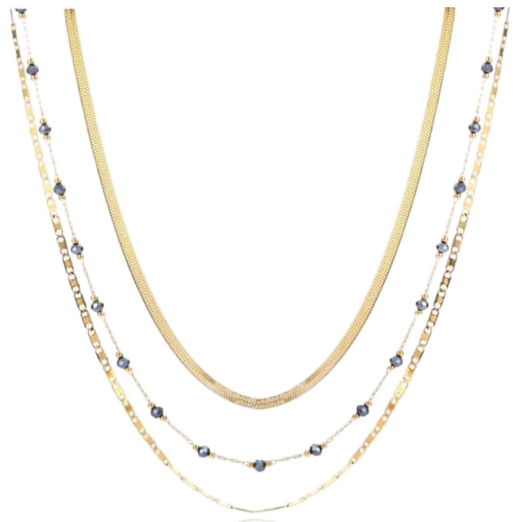 Collana donna acciaio Brand triplo filo 30NK003G