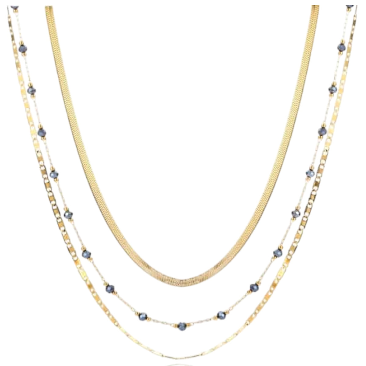 Collana donna acciaio Brand triplo filo 30NK003G