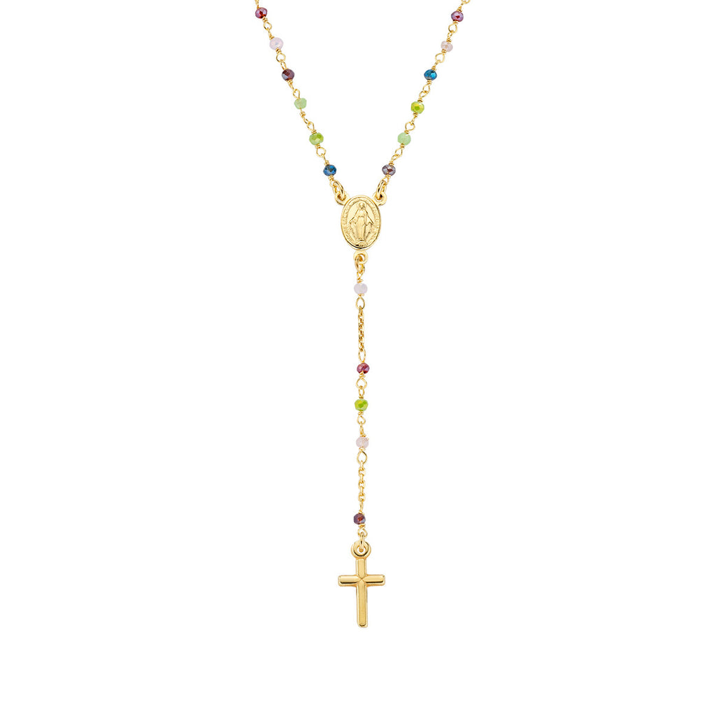 Collana donna rosario argento Amen CRO10GARVE4