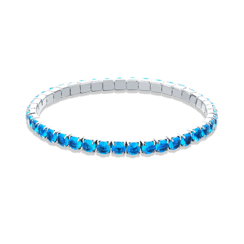 Bracciale tennis donna acciaio Brand silver elastico
