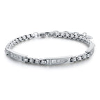 Bracciale acciaio uomo Brand brillantini 55ZBR006/N
