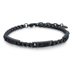 Bracciale acciaio uomo Brand brillantini 55ZBR006/N
