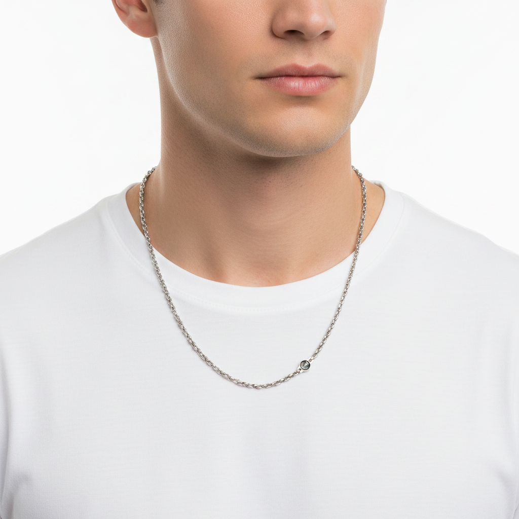 Collana uomo acciaio  Amen maglia marinara ACCL1655BN