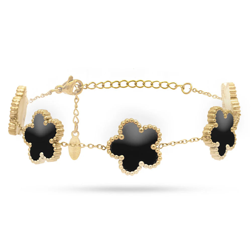 Bracciale donna acciaio Freddy fiori gold
