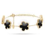 Bracciale donna acciaio Freddy fiori gold