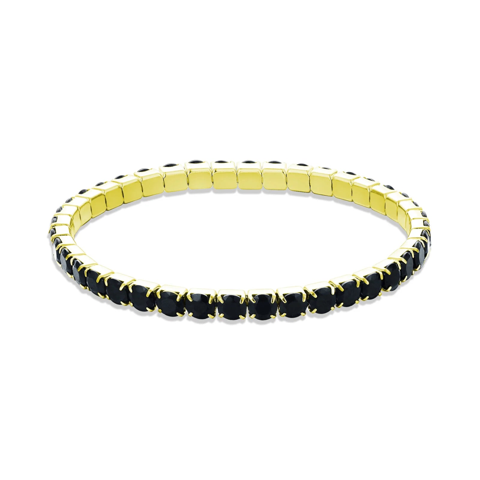 Bracciale tennis donna acciaio Brand gold elastico