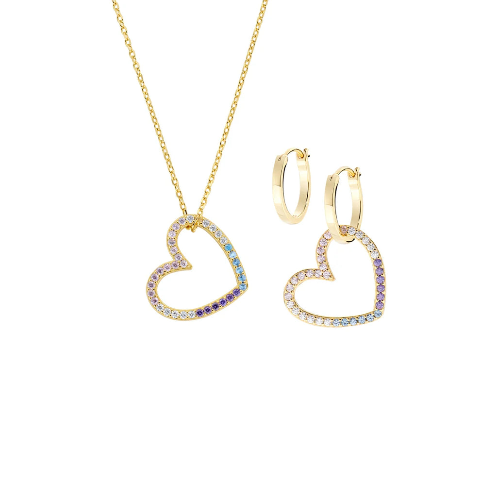 Collana e orecchini donna ottone placcato oro 18k