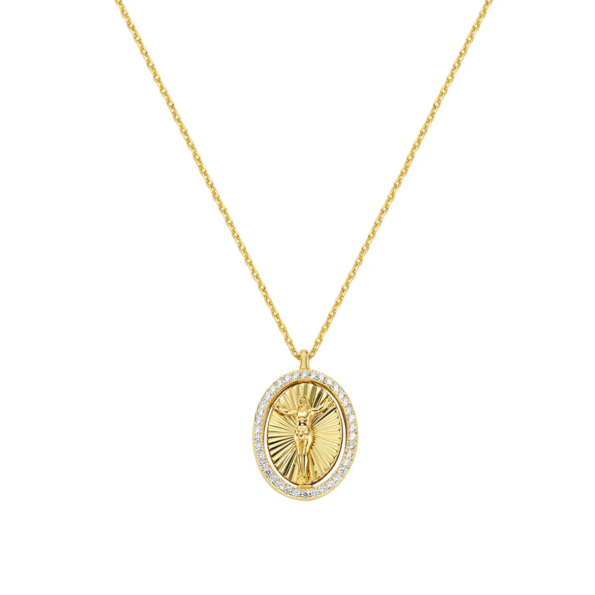 Collana donna Amen crocifisso placcato oro girevole 18k OTCLDOCRIGBZ