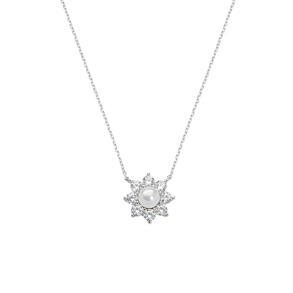 Collana donna Amen fiore in Argento con perla