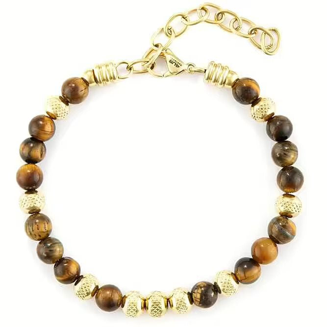 Bracciale acciaio uomo Paciotti 4 us occhio di tigre gold