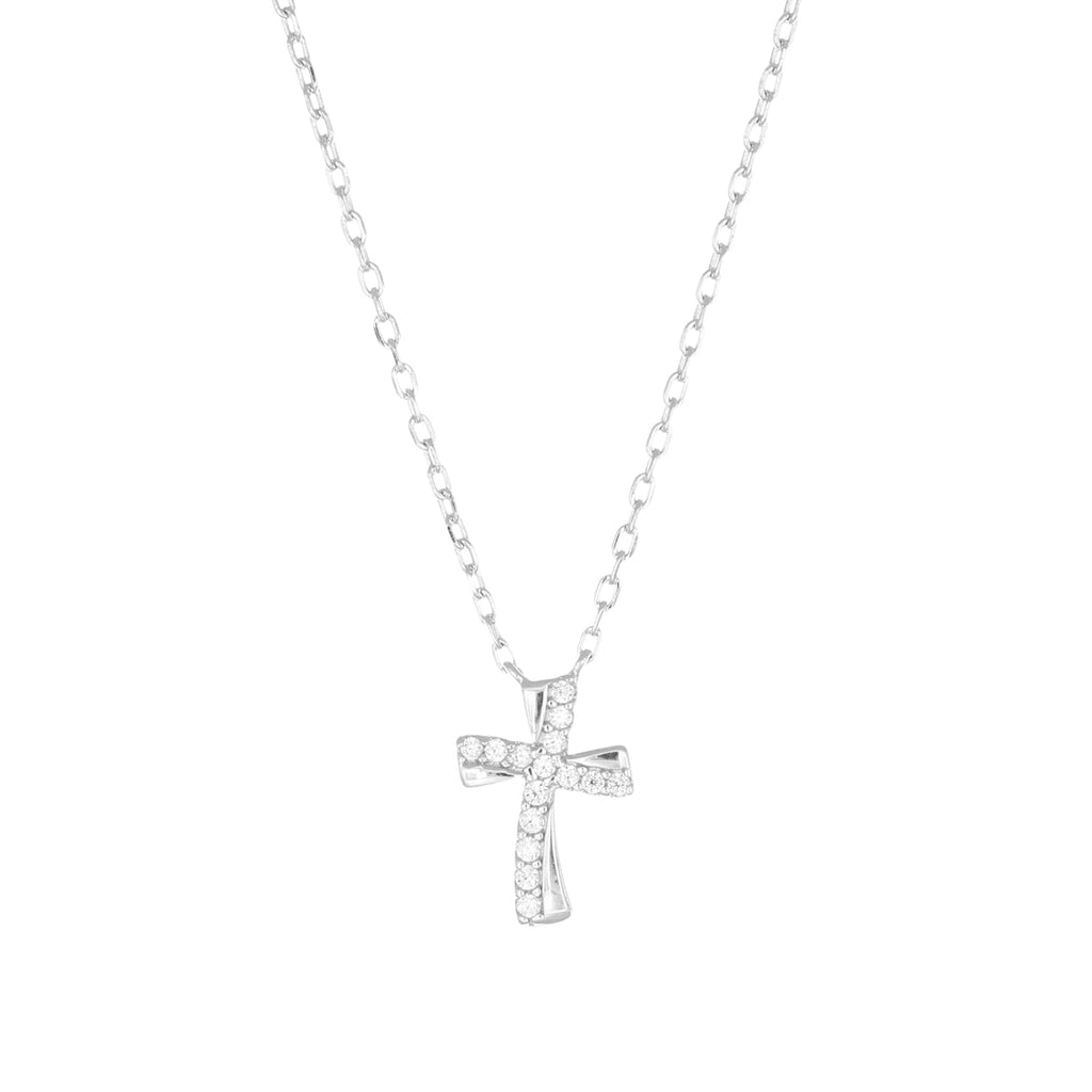 Collana donna argento Amen croce pave’ CLCROGBZ/CLCROBBZ