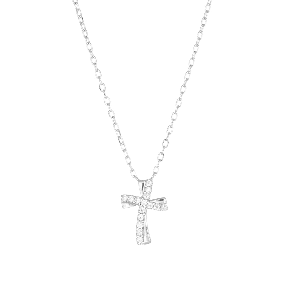Collana donna argento Amen croce pave’ CLCROGBZ/CLCROBBZ