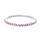 Bracciale tennis donna acciaio Brand silver elastico