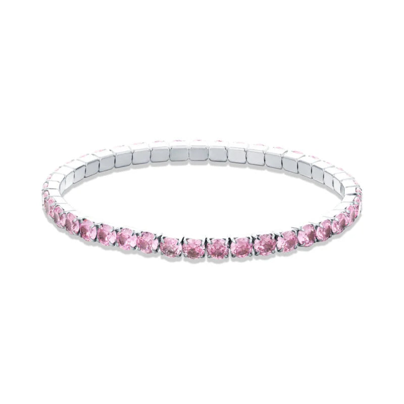 Bracciale tennis donna acciaio Brand silver elastico