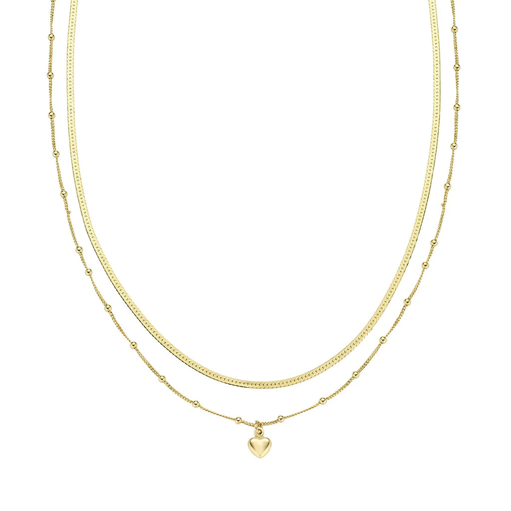 Collana donna argento Amen con cuore doppi filo CL2PICUG