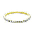 Bracciale tennis donna acciaio Brand gold elastico