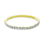 Bracciale tennis donna acciaio Brand gold elastico