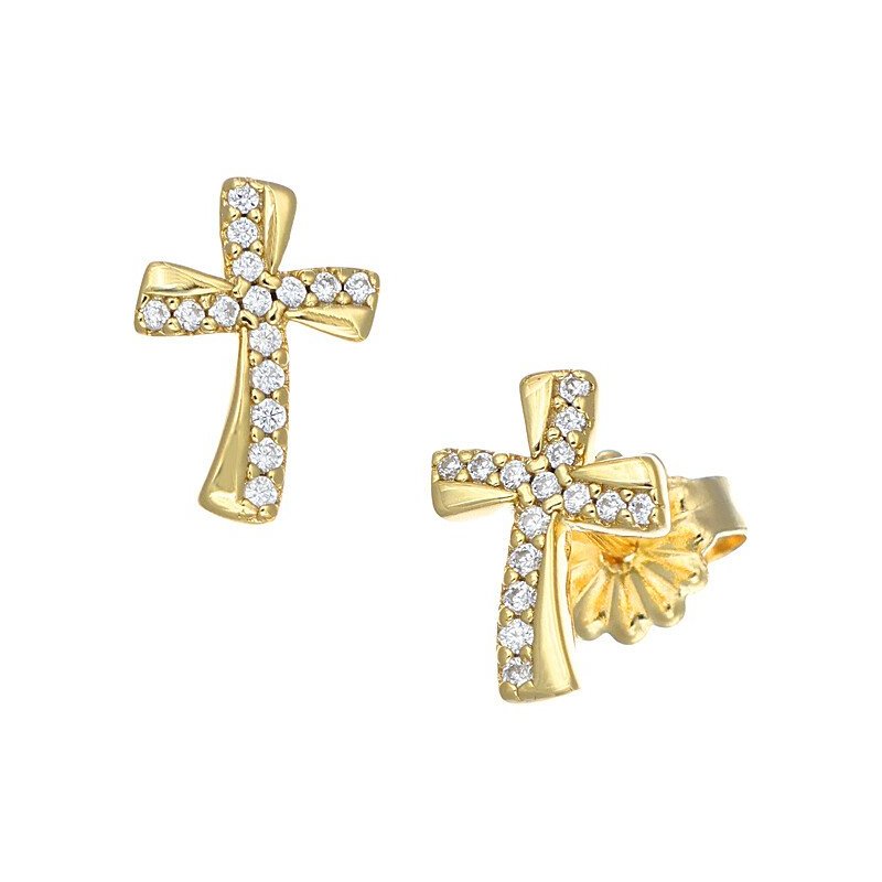 Orecchini donna Amen argento croce