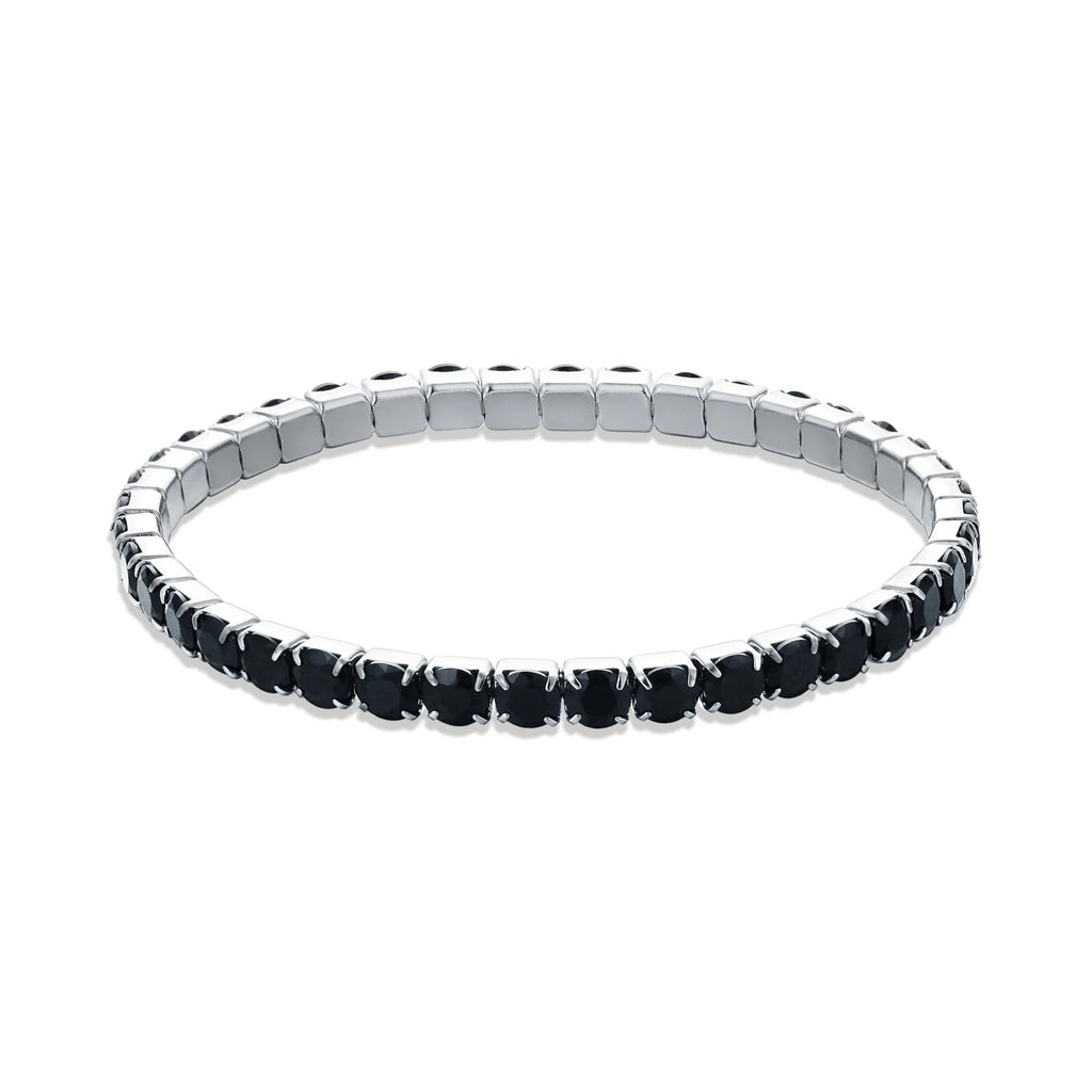Bracciale tennis donna acciaio Brand silver elastico