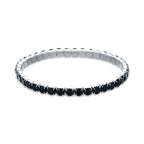 Bracciale tennis donna acciaio Brand silver elastico