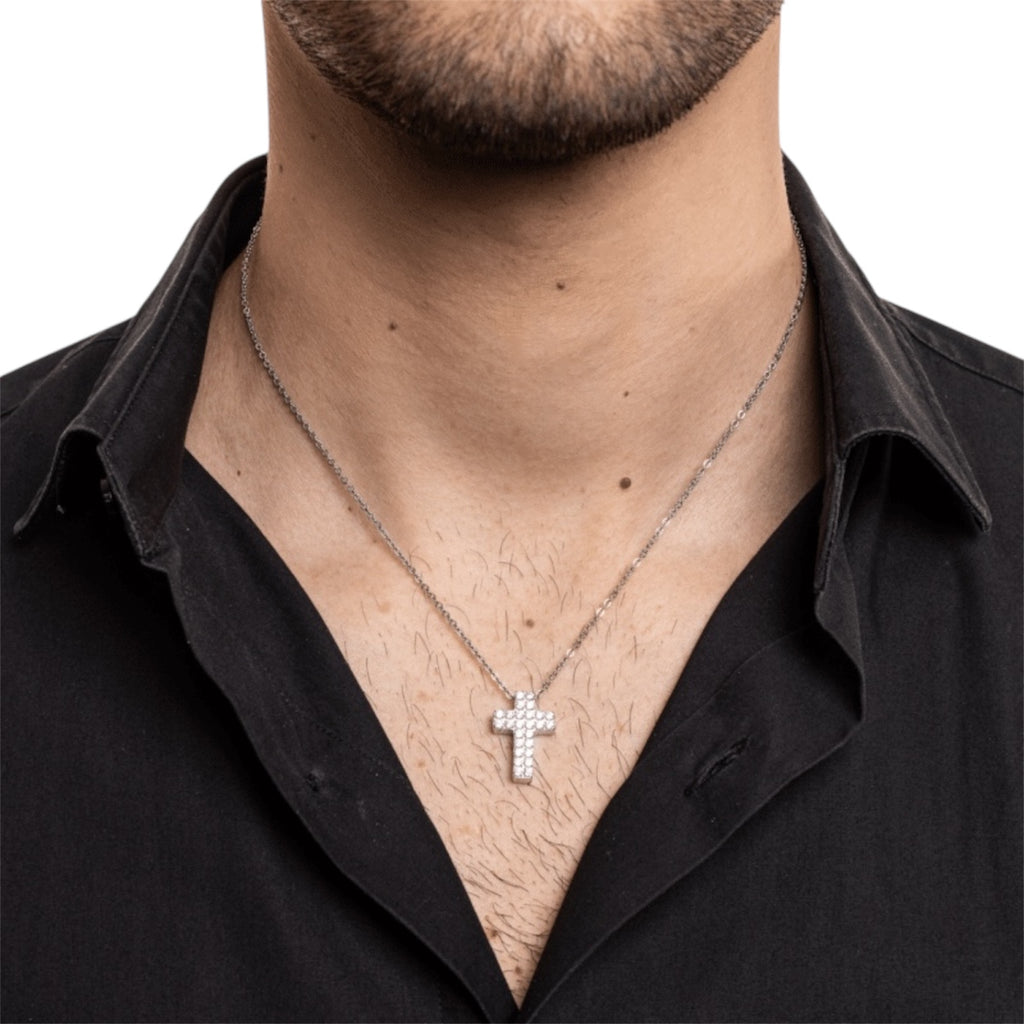 Collana donna- uomo acciaio con croce Brand 18NK016W