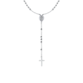 Collana acciaio donna Luca Barra Rosario pendente
