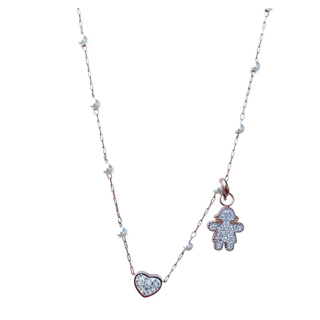 Collana Festa della Mamma  acciaio + figlia