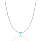 Collana donna acciaio tennis gold cuore Brand