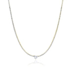 Collana donna acciaio tennis gold cuore Brand