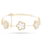 Bracciale donna acciaio Freddy fiori gold