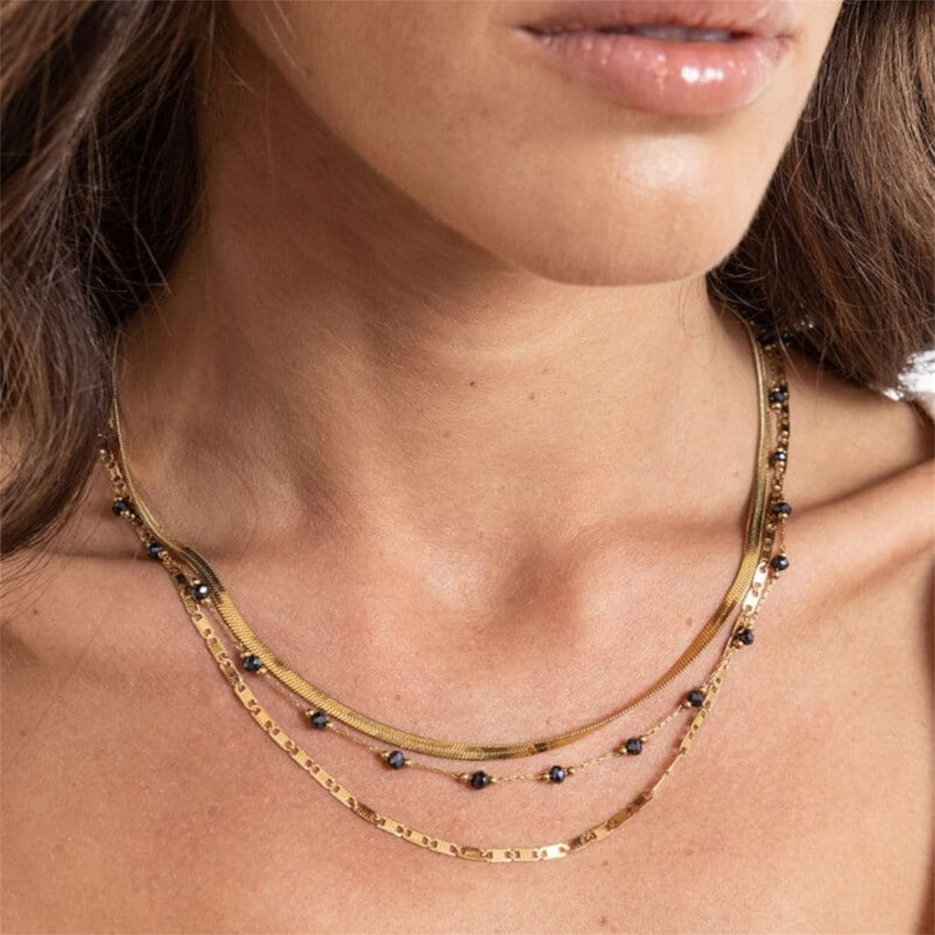 Collana donna acciaio Brand triplo filo 30NK003G