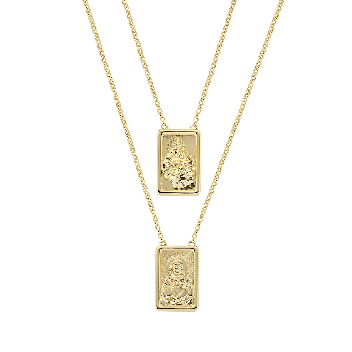 Collana donna Amen scapolare in ottone  placcata  oro  18k OTSCAMAGEG