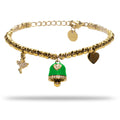 Bracciale donna acciaio Freddy con Campanella e ballerina gold
