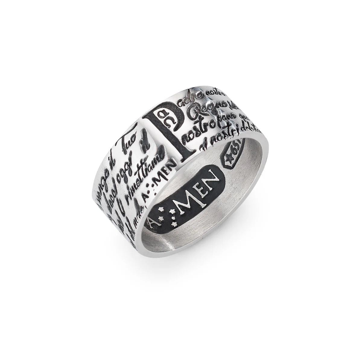Anello argento Amen padre nostro