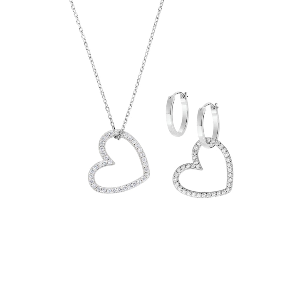 Collana e orecchini donna ottone placcato oro 18k