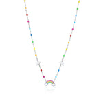 Collana bambina acciaio Brand con arcobaleno e stelline
