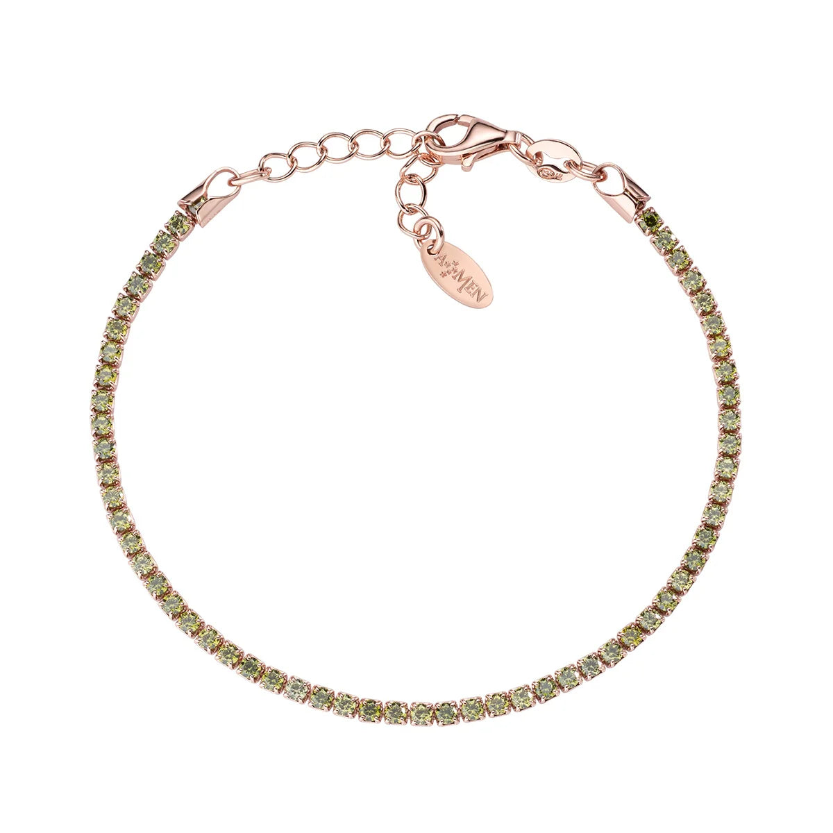 Bracciale donna argento Amen tennis (Verde)