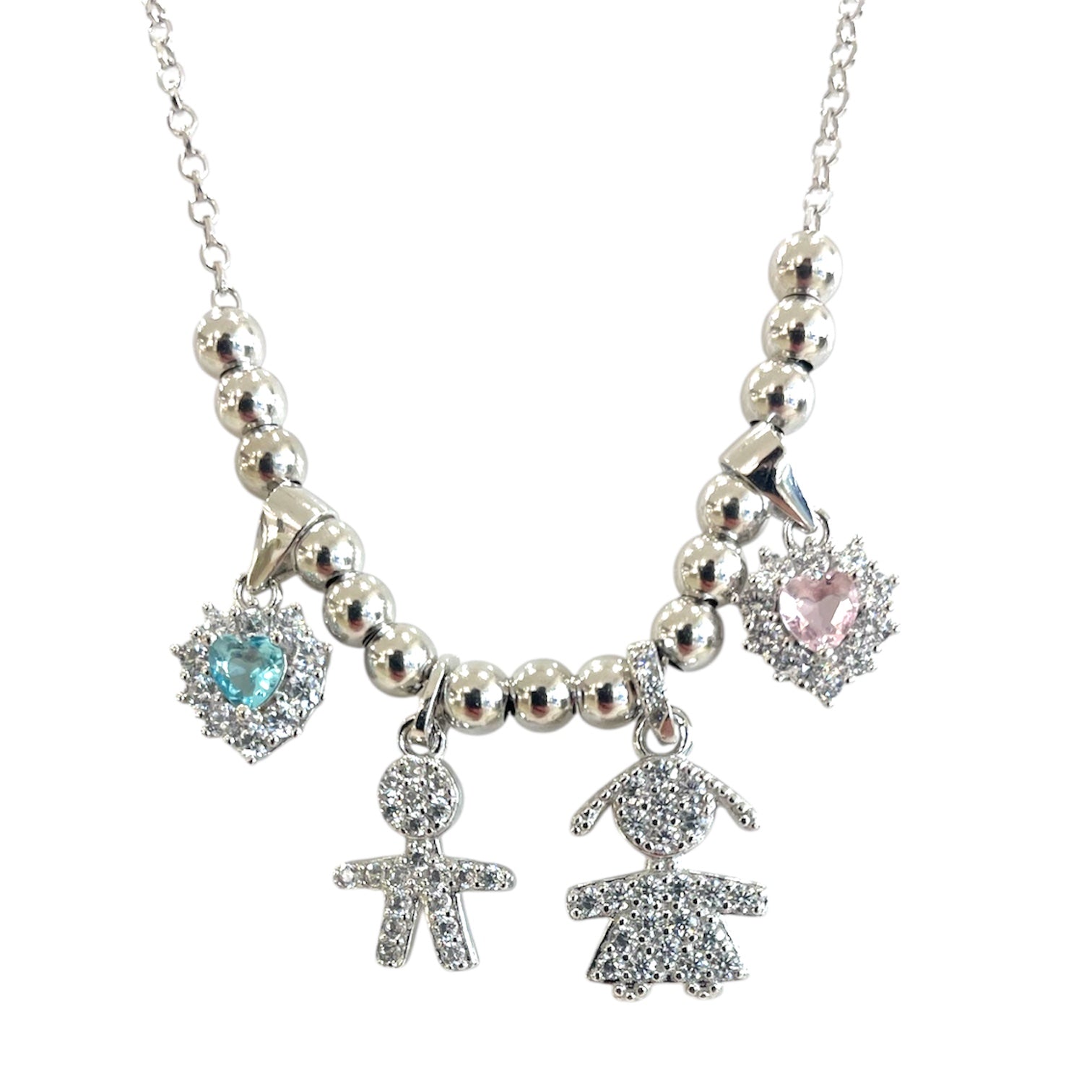 Collana Festa della Mamma  argento figlio + figlia