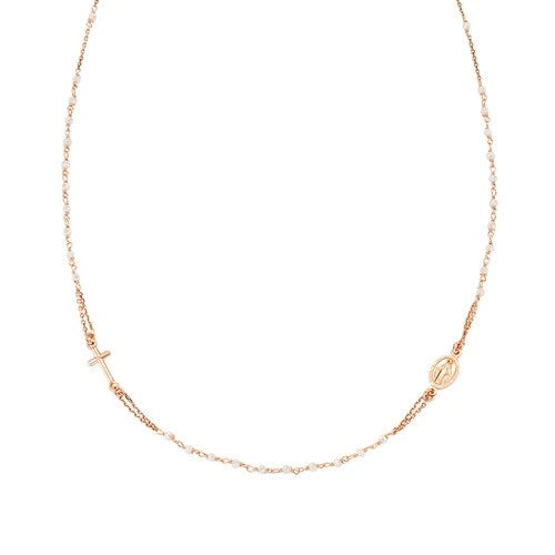 Collana donna argento Amen Rosario girocollo CRO10RBI3