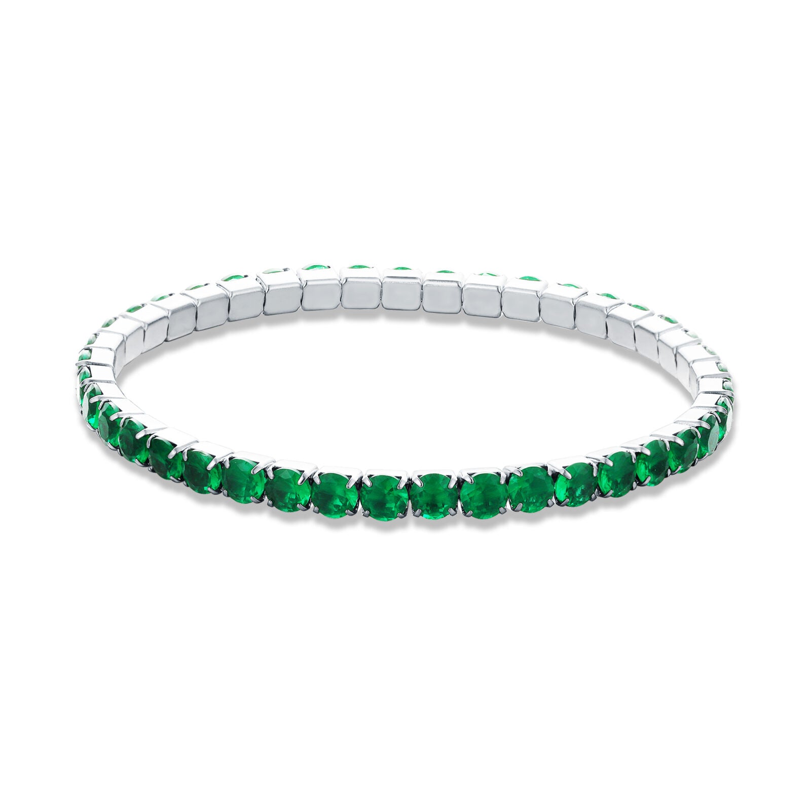 Bracciale tennis donna acciaio Brand silver elastico