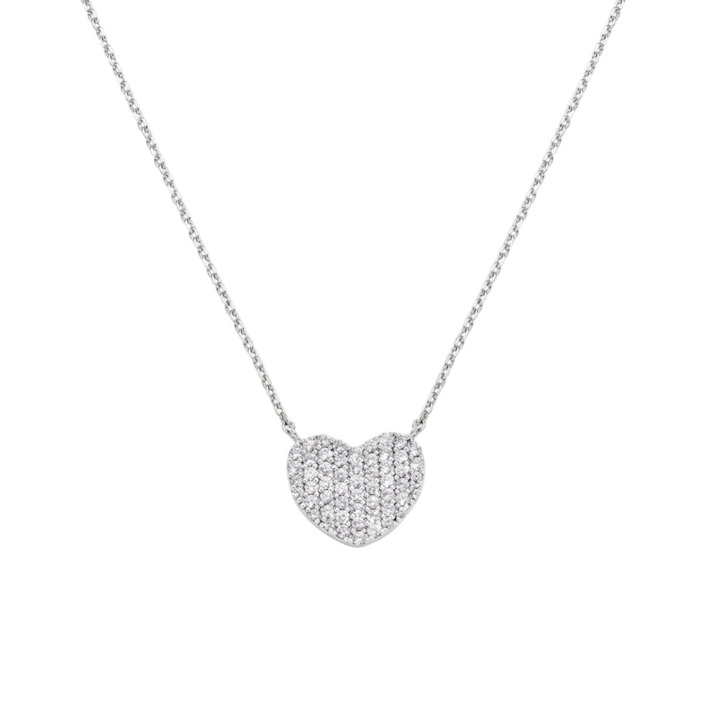 Collana donna argento Amen cuore pave’ CLFLHBBZ