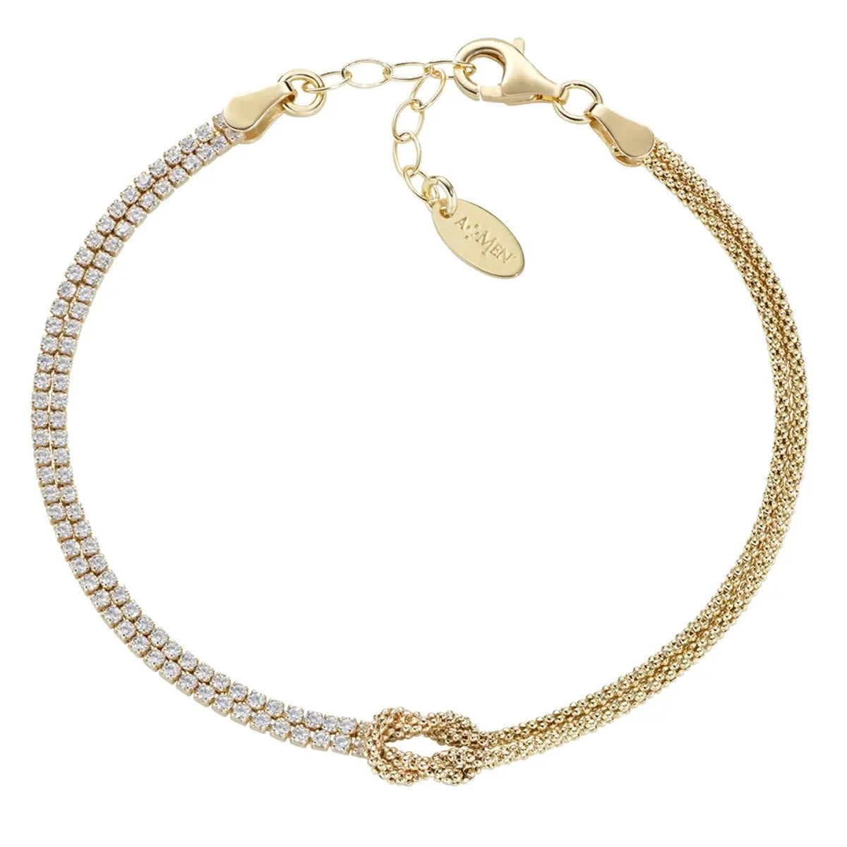Bracciale  donna - uomo argento Amen nodo con strass