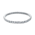 Bracciale tennis donna acciaio Brand silver elastico